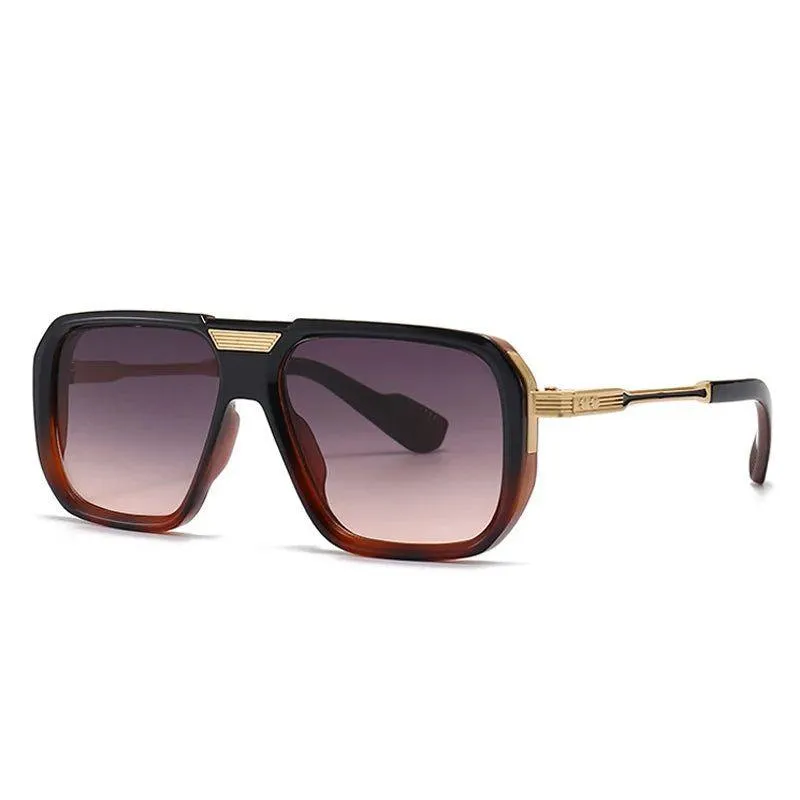 Chic Retro Square Gradient Sunglasses with Rivet Details - UV400 Protection Fashion Shades