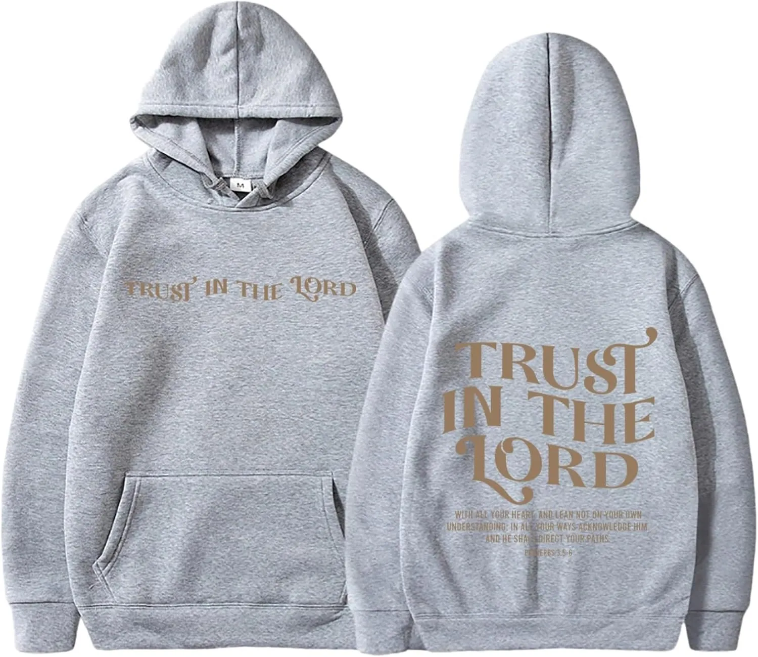 Christian Hoodies for Women Trust in The Lord Bible Verse Graphic Oversized Sweatshirts Casual Long Sleeve Hooded Pullover