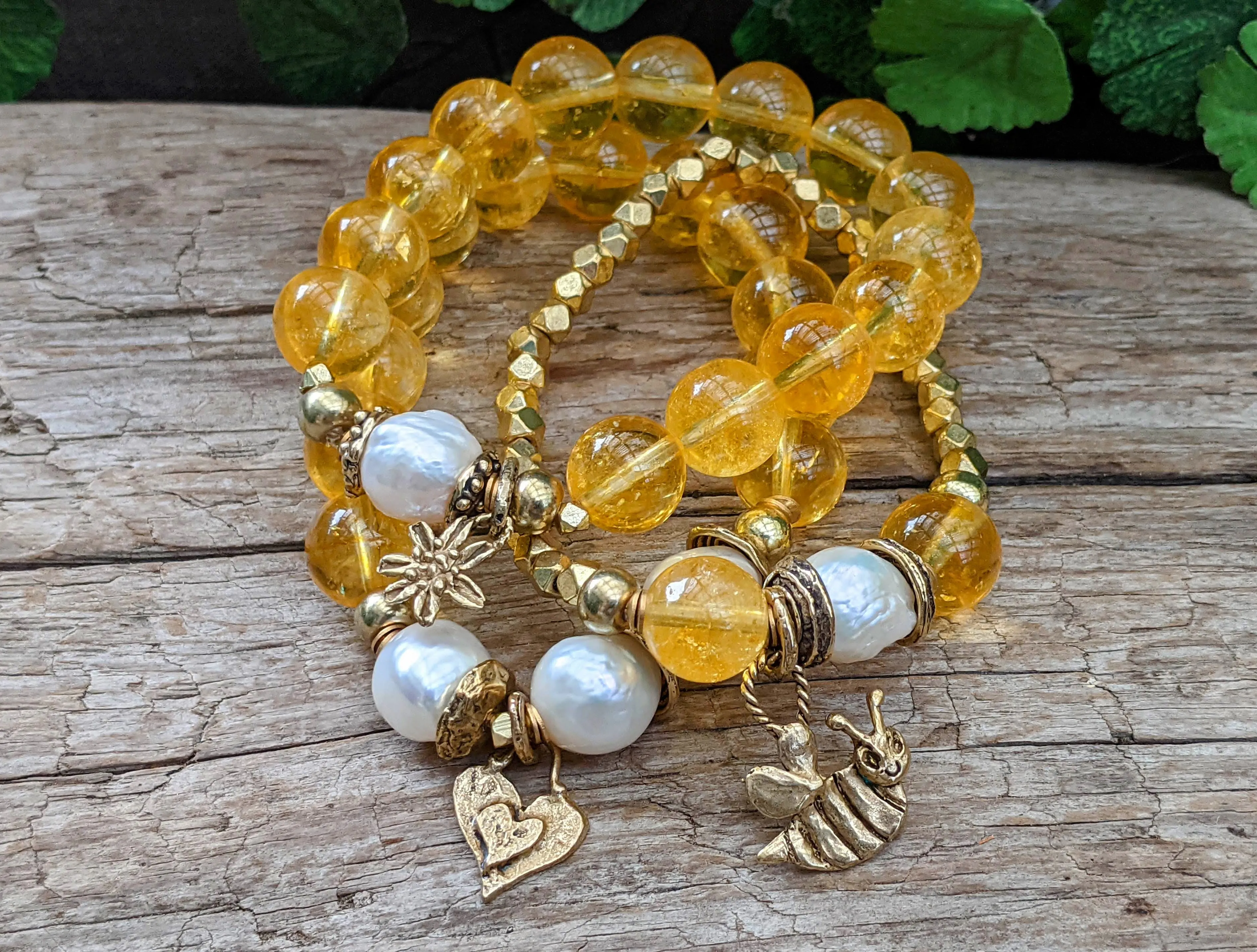Citrine & Pearl Bracelet