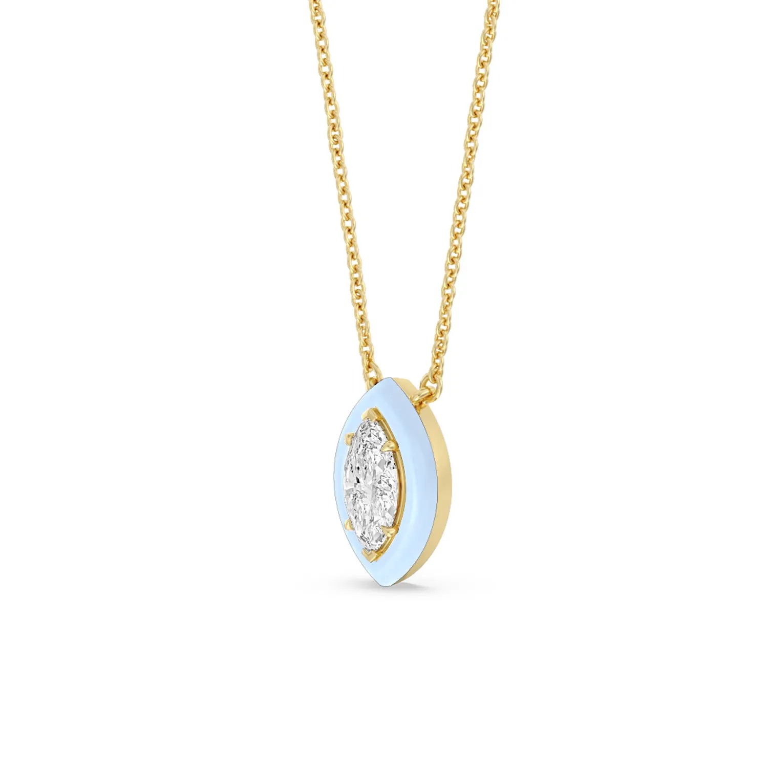 Classic Marquise Bezel Necklace in Ceramic