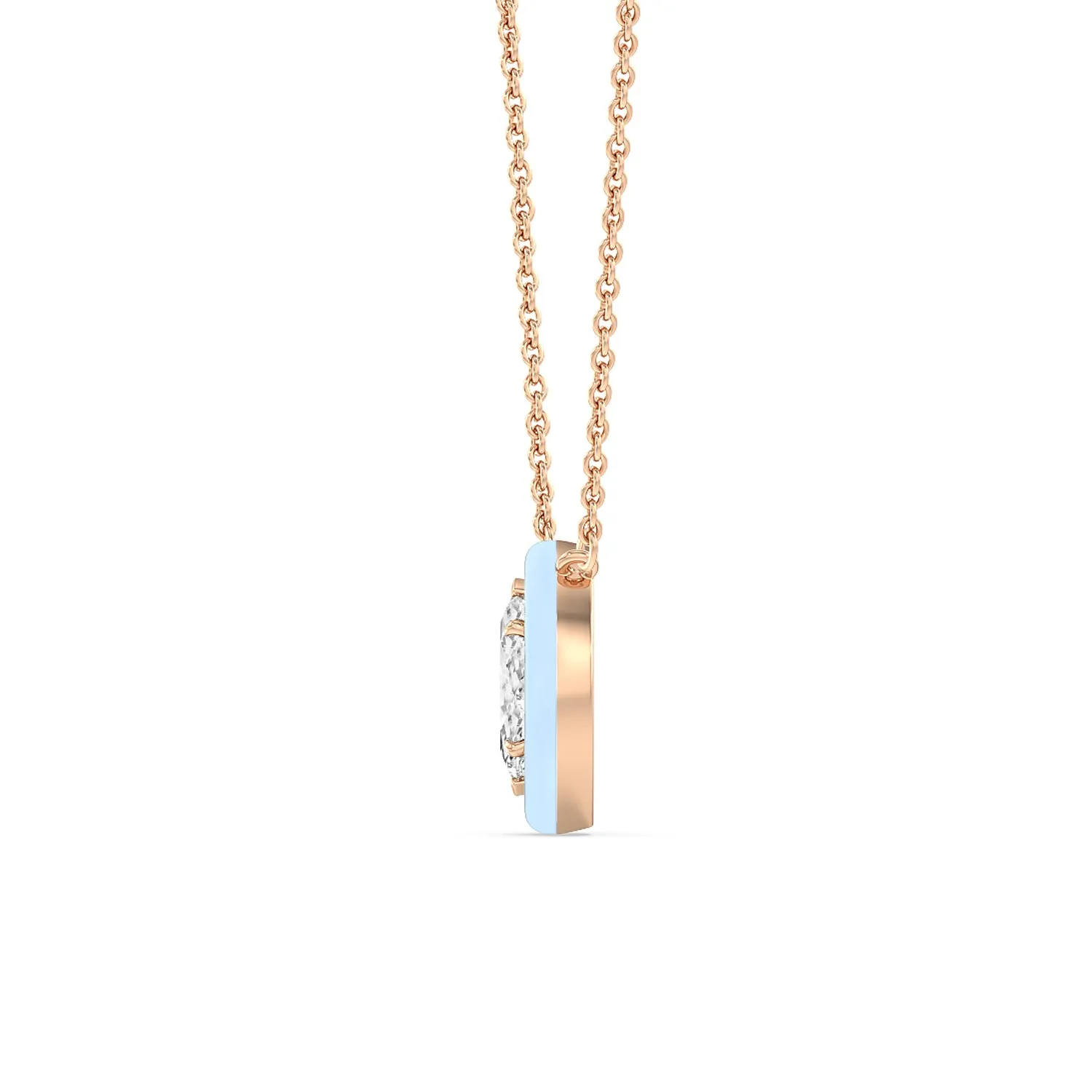 Classic Marquise Bezel Necklace in Ceramic