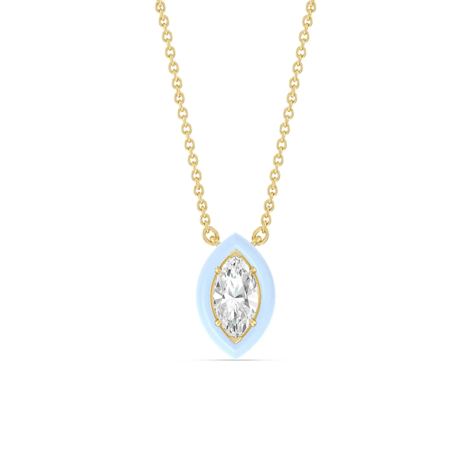 Classic Marquise Bezel Necklace in Ceramic