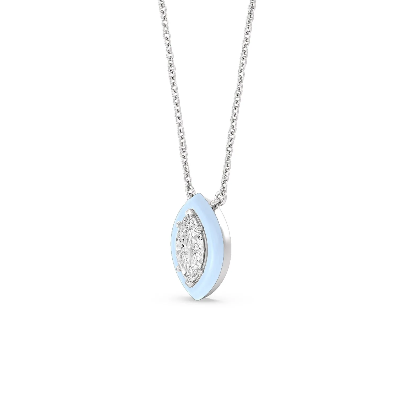 Classic Marquise Bezel Necklace in Ceramic