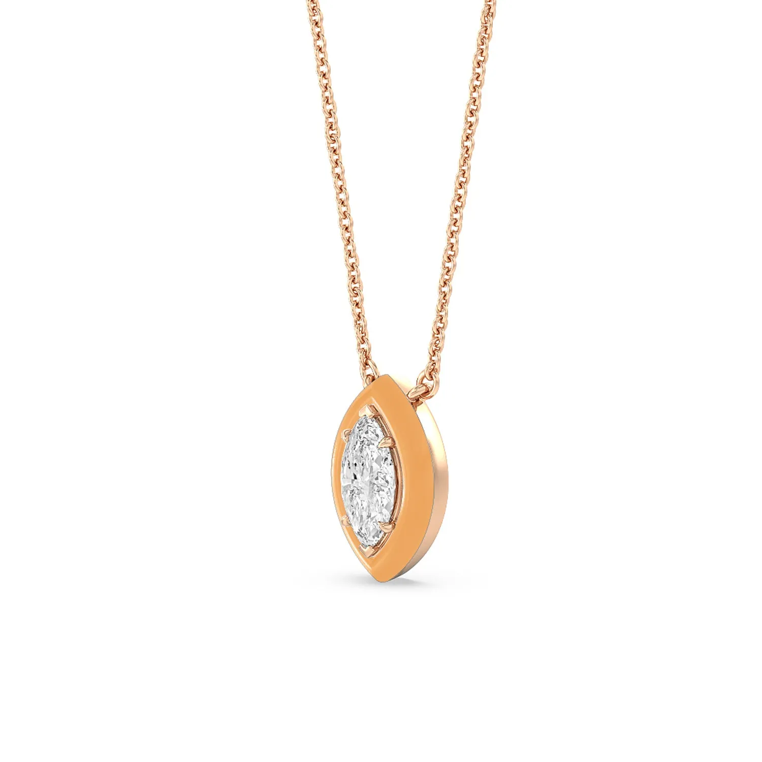 Classic Marquise Bezel Necklace in Ceramic