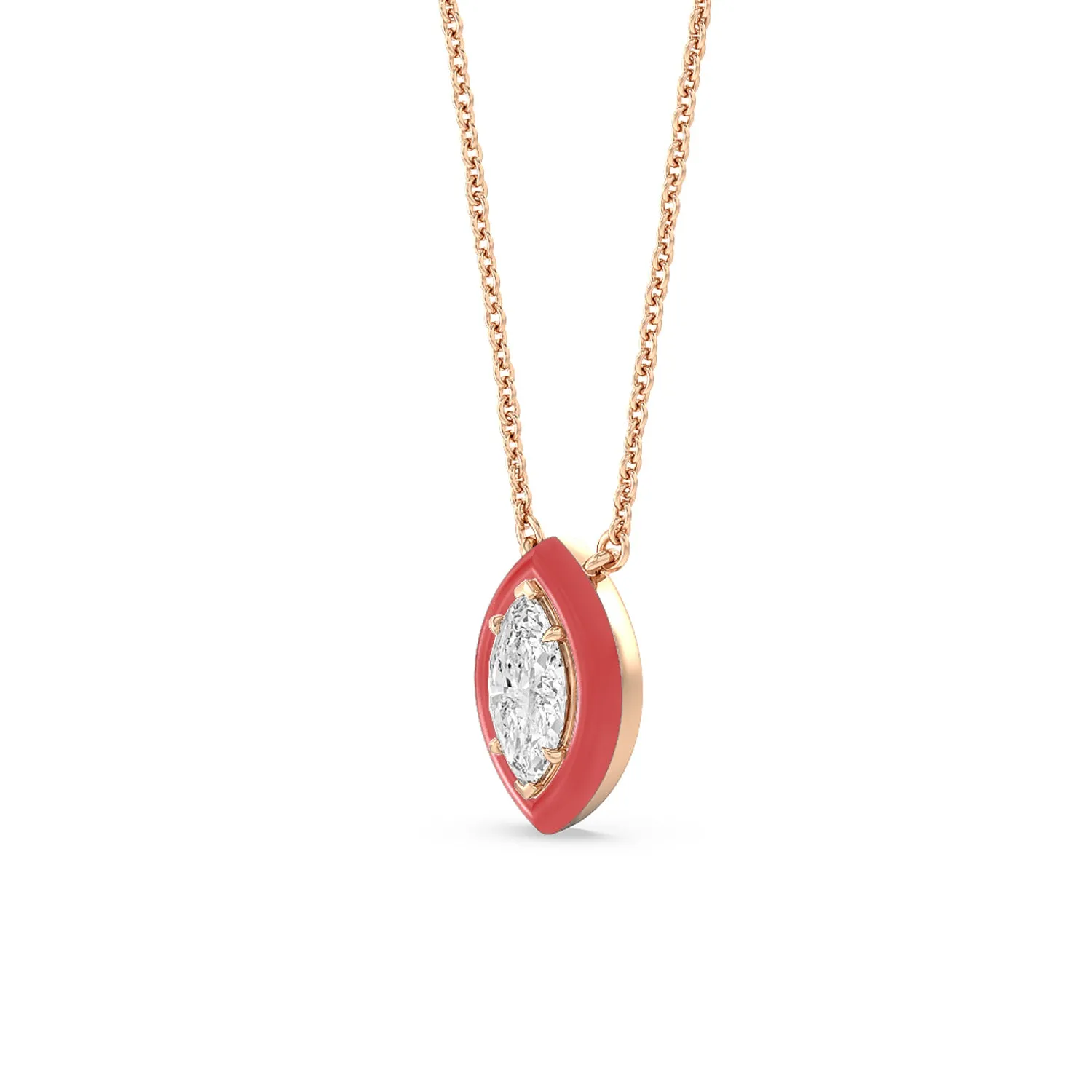 Classic Marquise Bezel Necklace in Ceramic