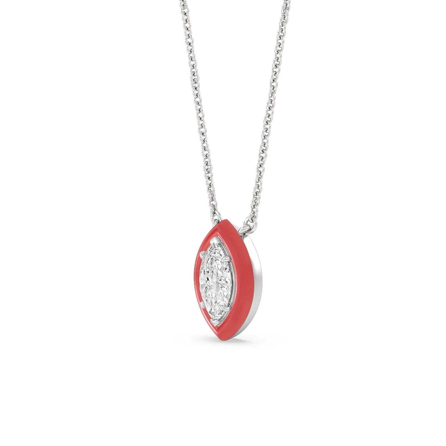 Classic Marquise Bezel Necklace in Ceramic