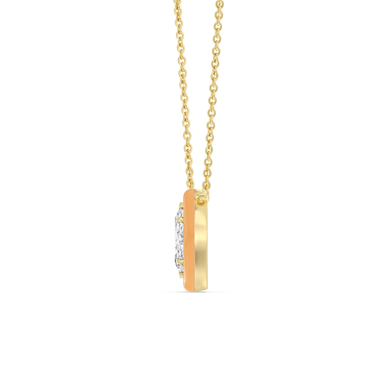 Classic Marquise Bezel Necklace in Ceramic