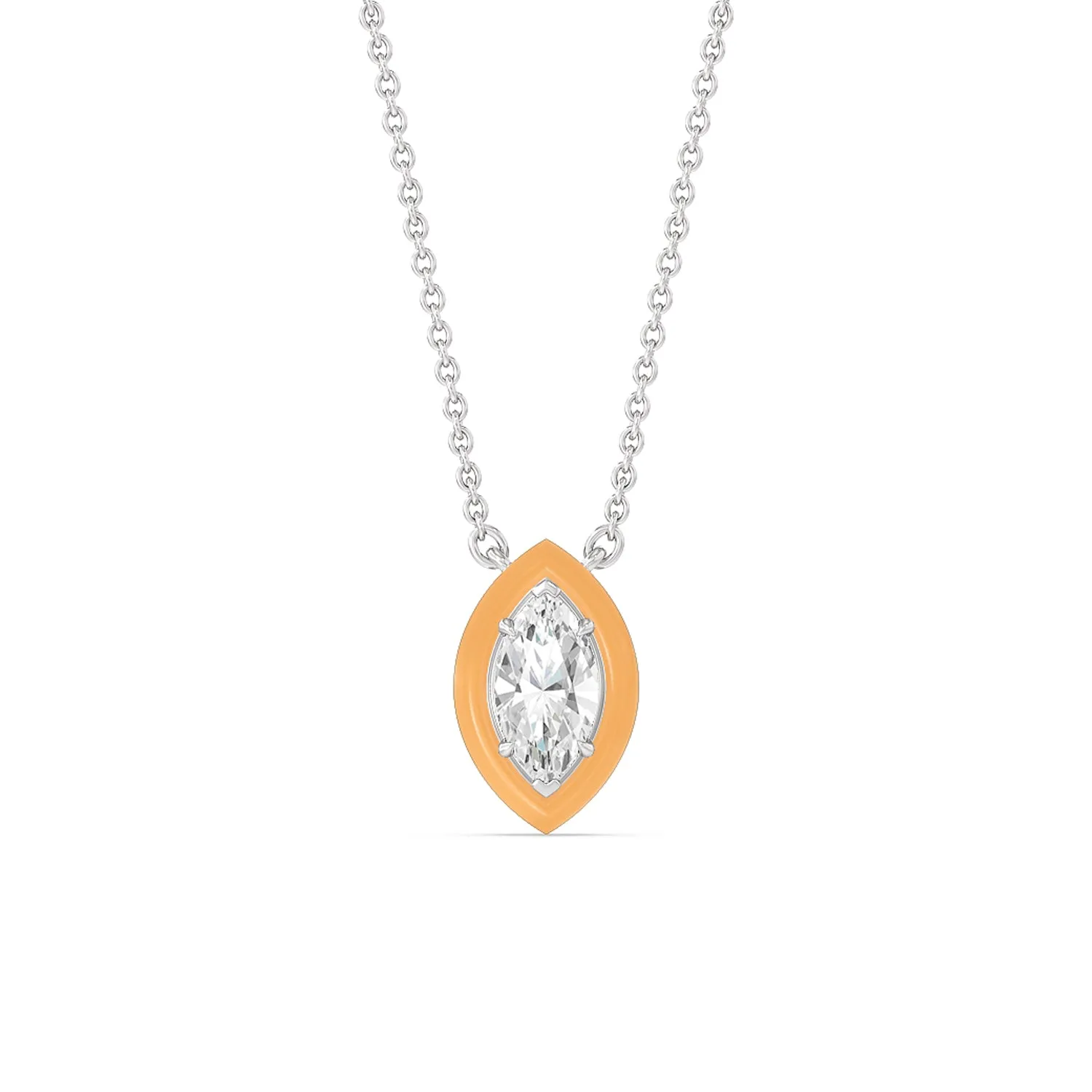 Classic Marquise Bezel Necklace in Ceramic