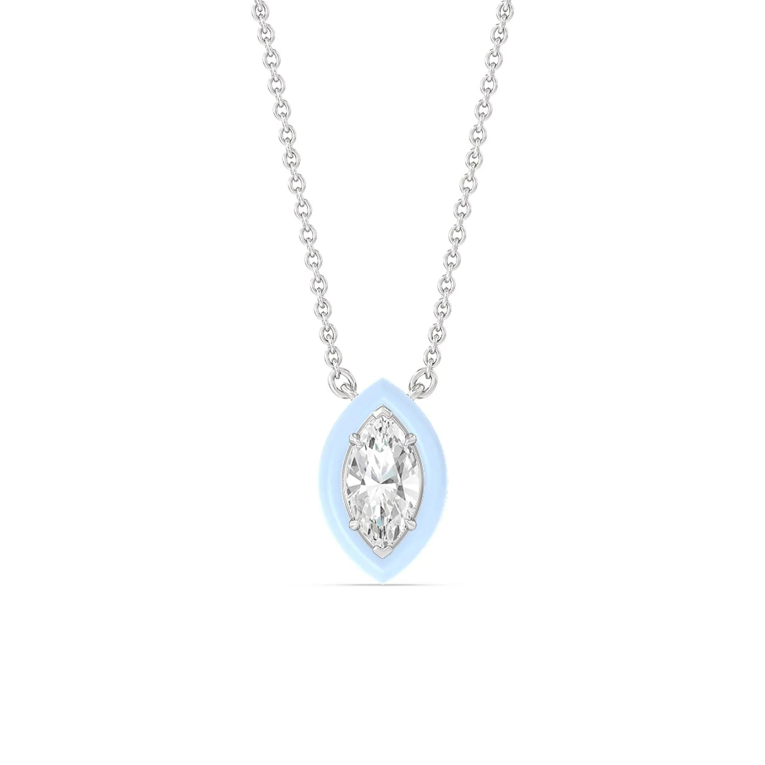 Classic Marquise Bezel Necklace in Ceramic