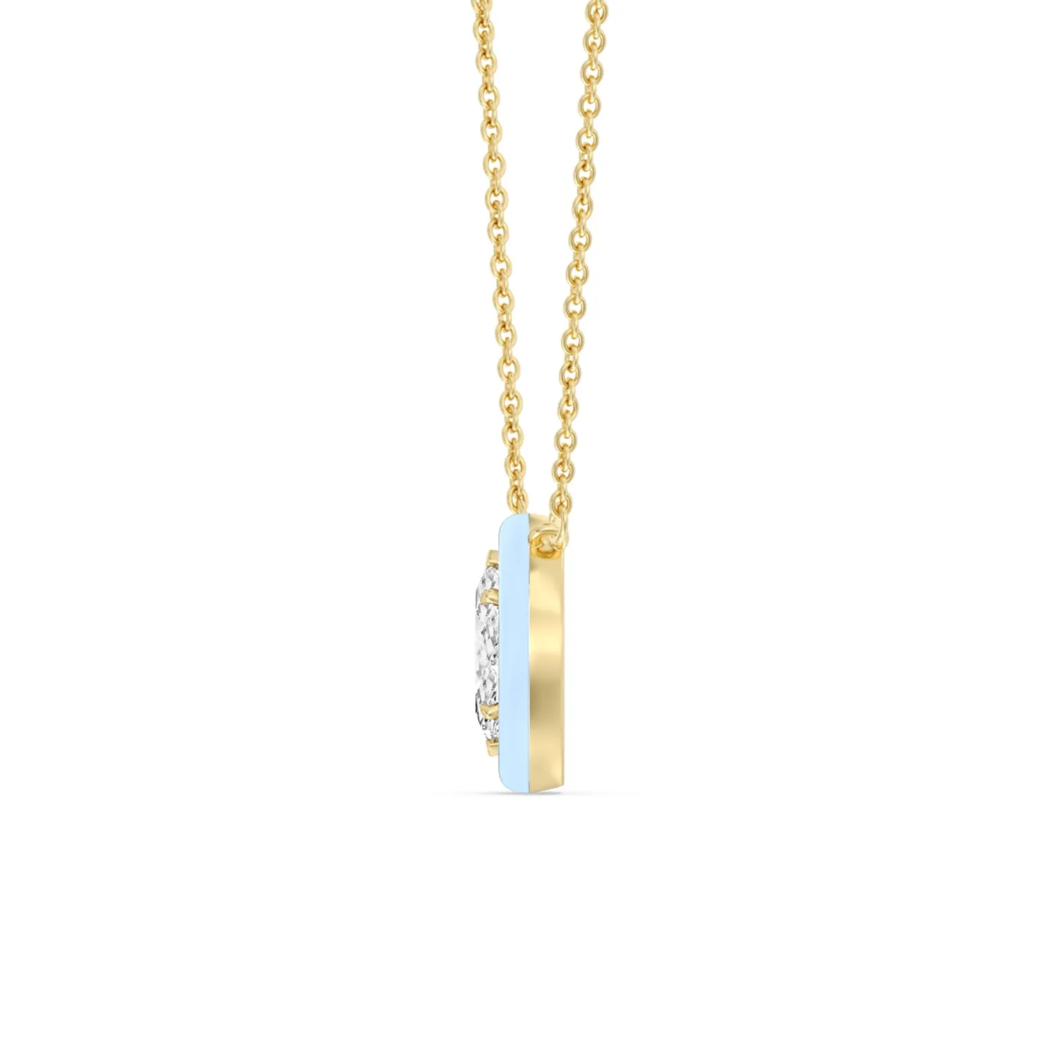 Classic Marquise Bezel Necklace in Ceramic