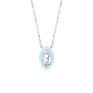 Classic Marquise Bezel Necklace in Ceramic