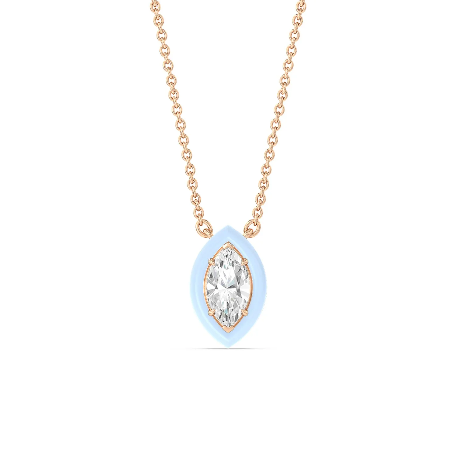 Classic Marquise Bezel Necklace in Ceramic