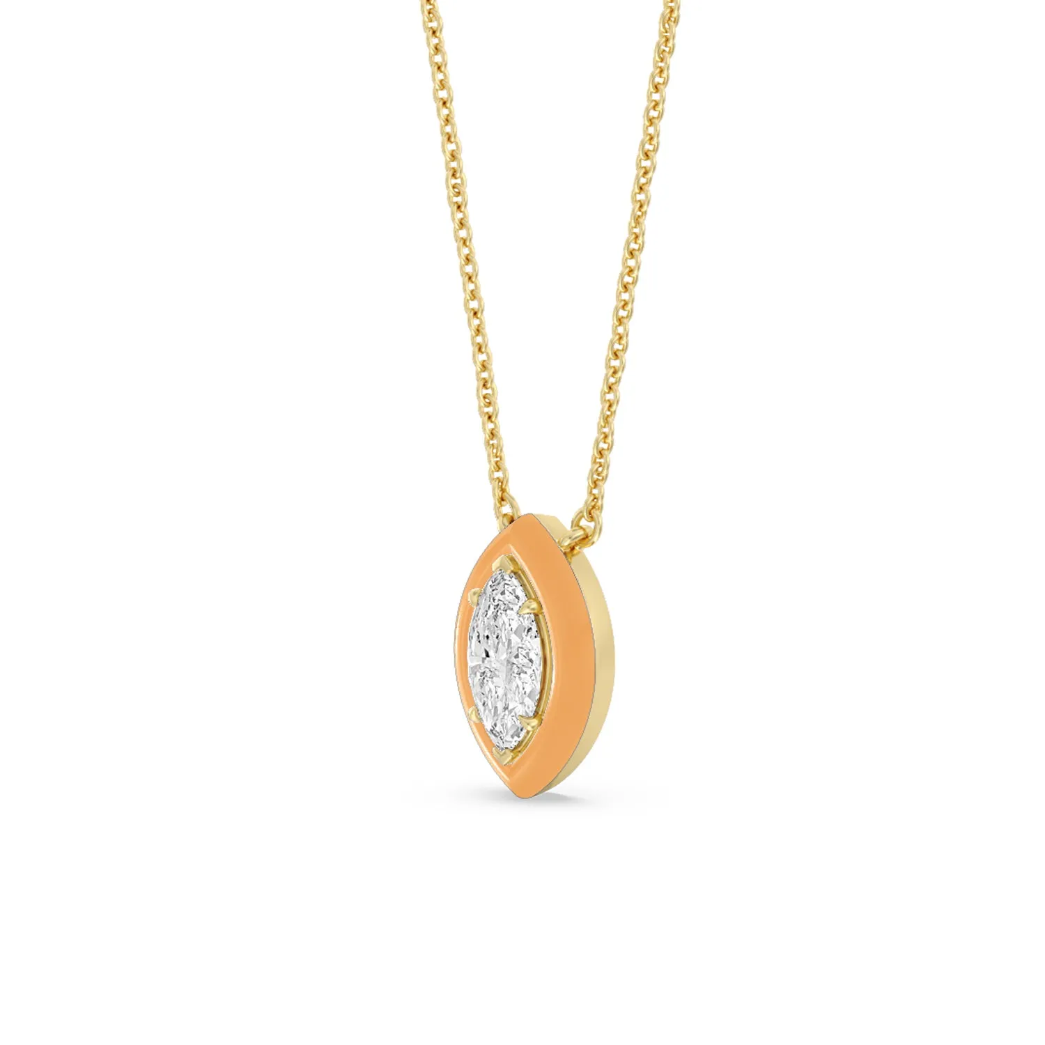 Classic Marquise Bezel Necklace in Ceramic