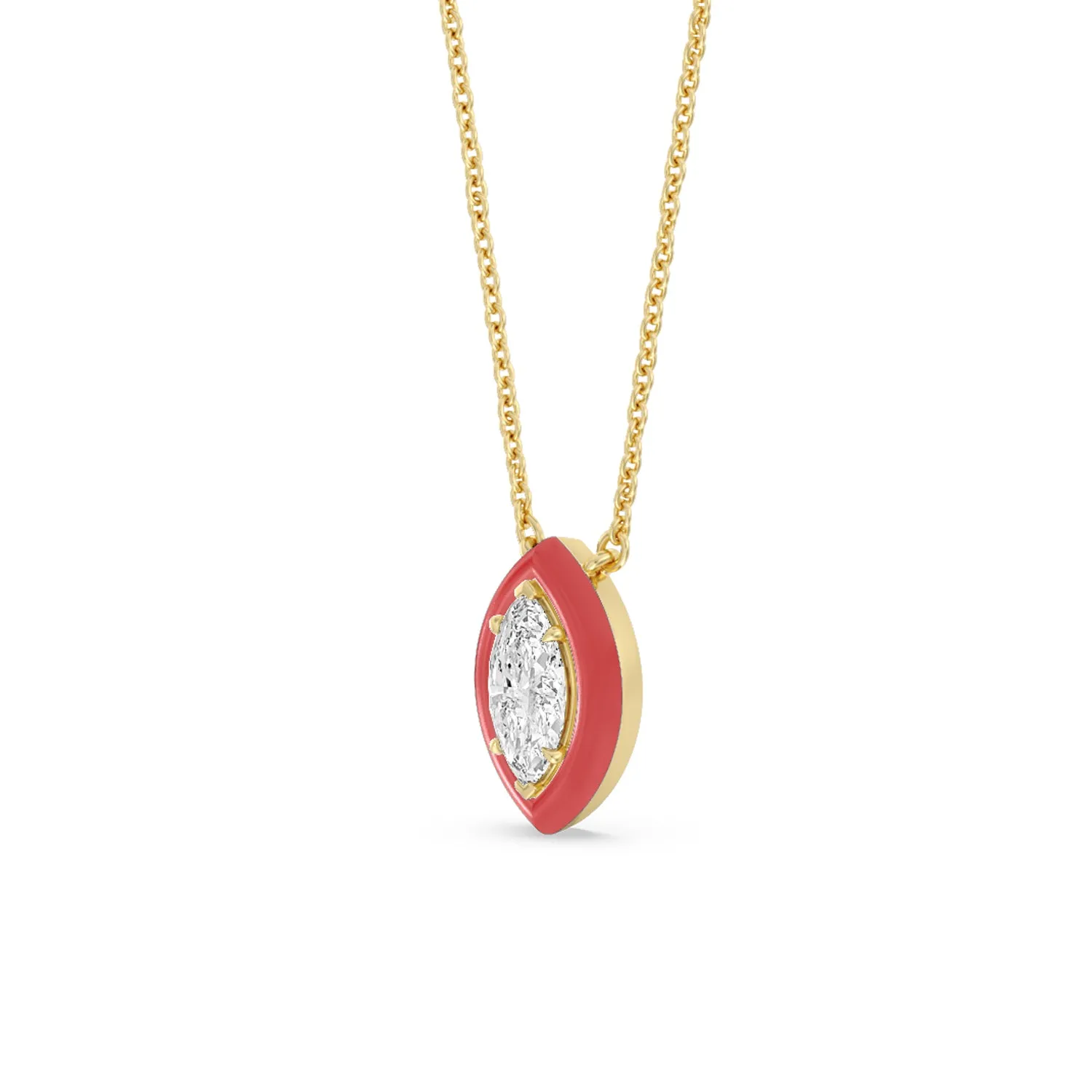 Classic Marquise Bezel Necklace in Ceramic