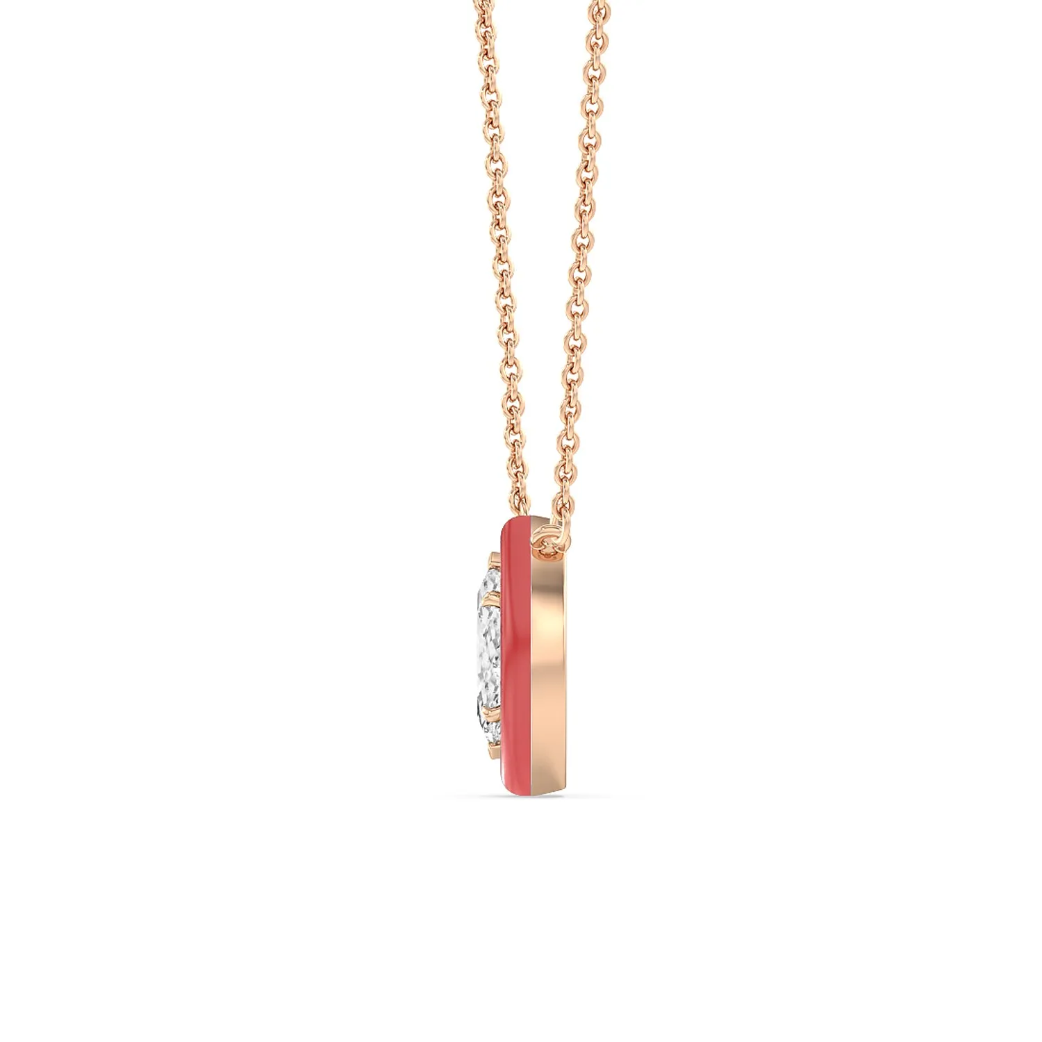 Classic Marquise Bezel Necklace in Ceramic