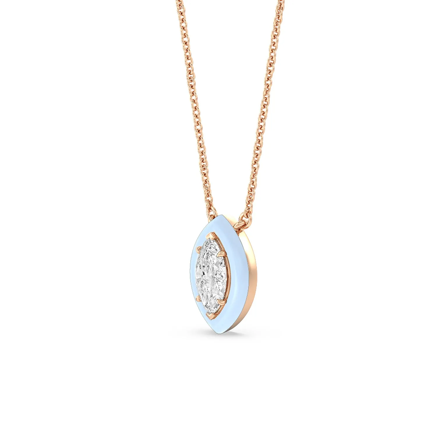 Classic Marquise Bezel Necklace in Ceramic