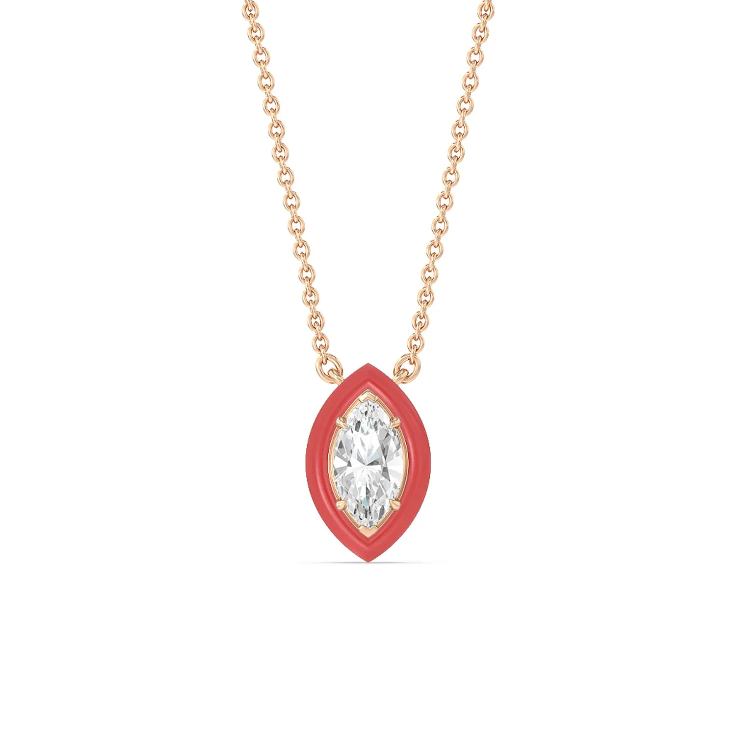 Classic Marquise Bezel Necklace in Ceramic