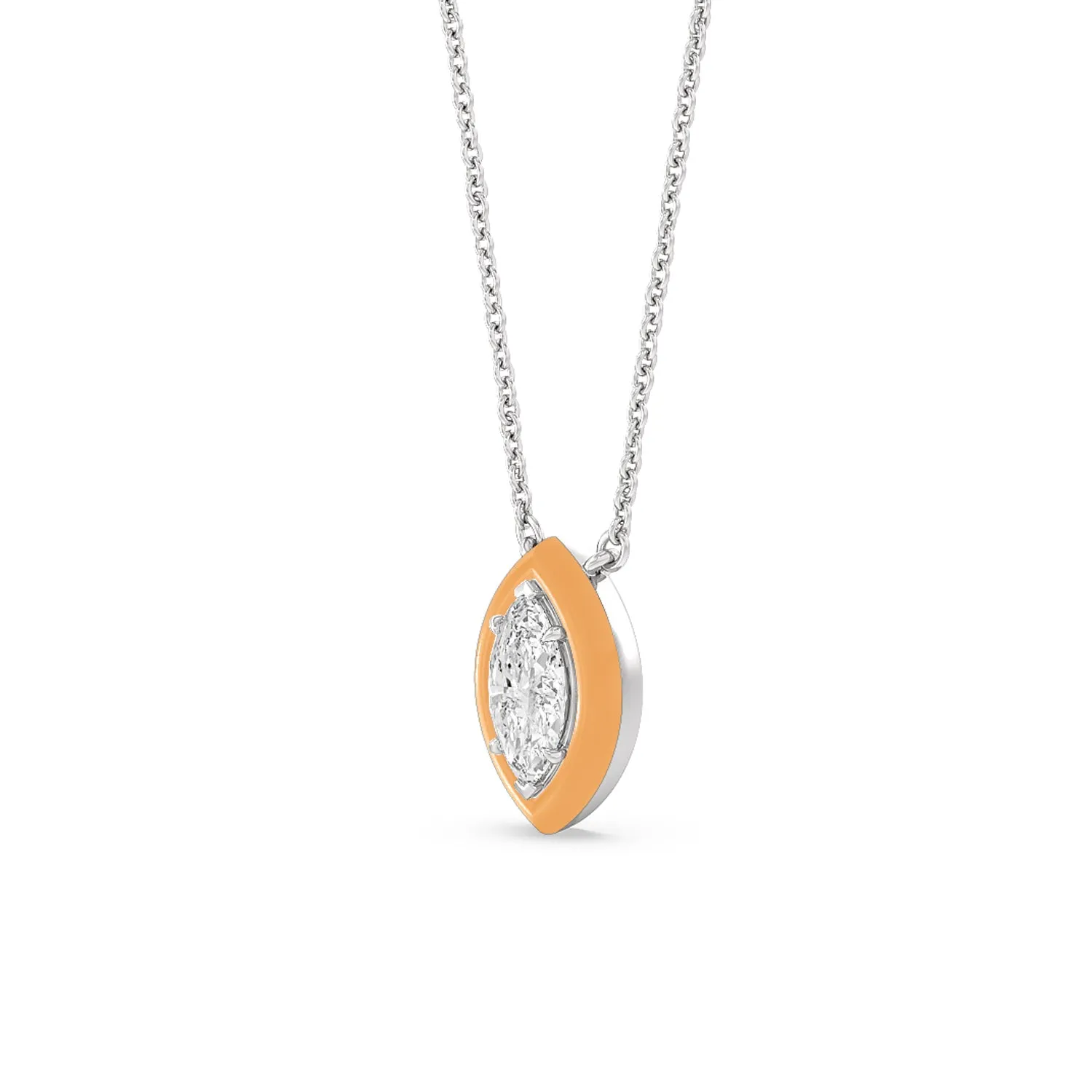 Classic Marquise Bezel Necklace in Ceramic