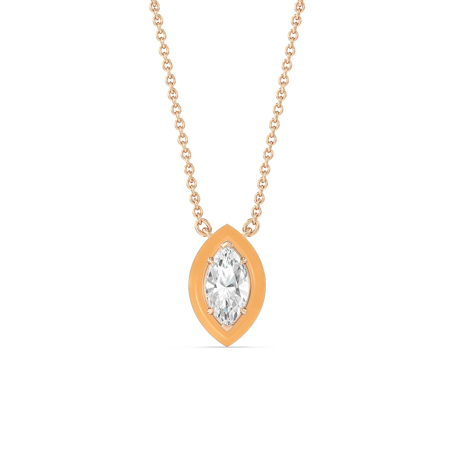 Classic Marquise Bezel Necklace in Ceramic
