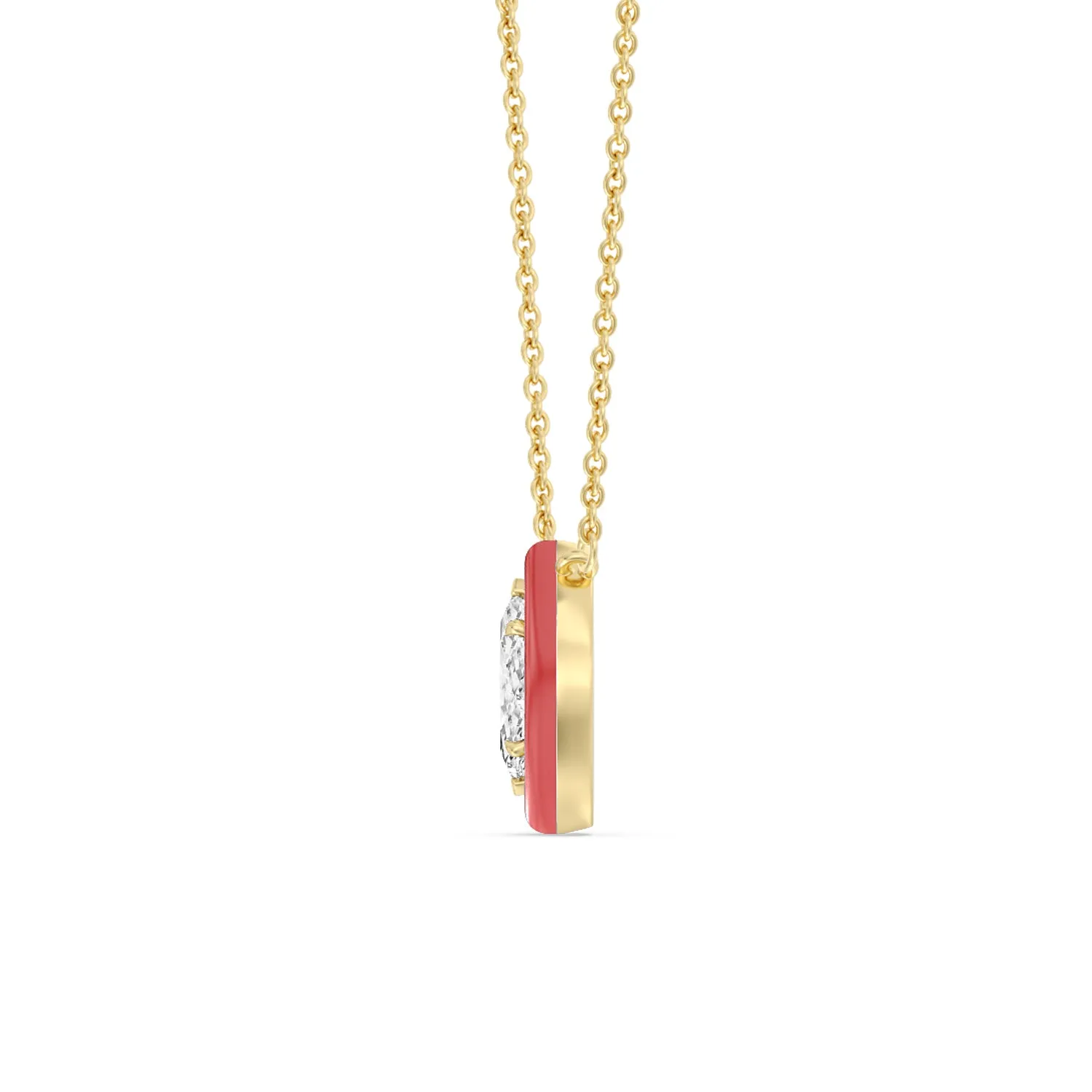 Classic Marquise Bezel Necklace in Ceramic