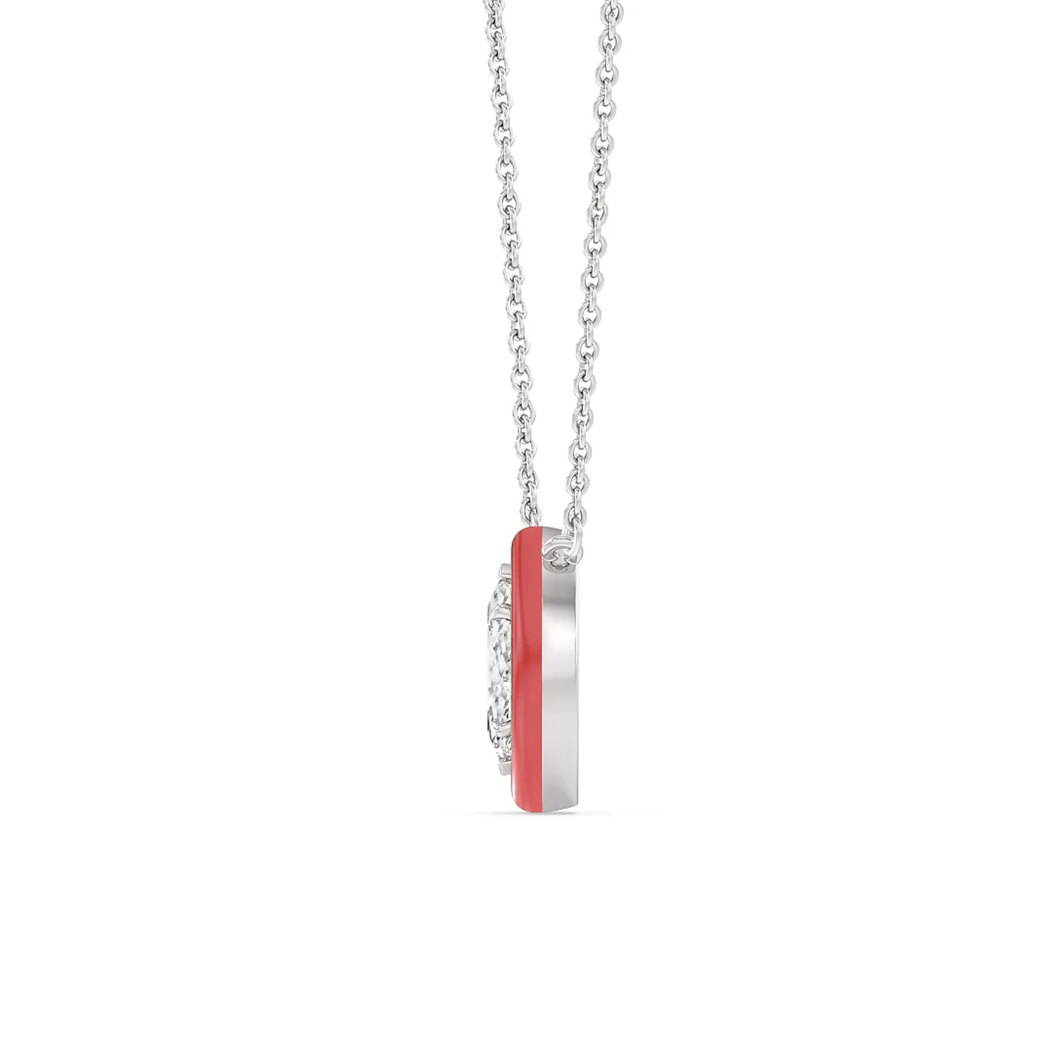 Classic Marquise Bezel Necklace in Ceramic