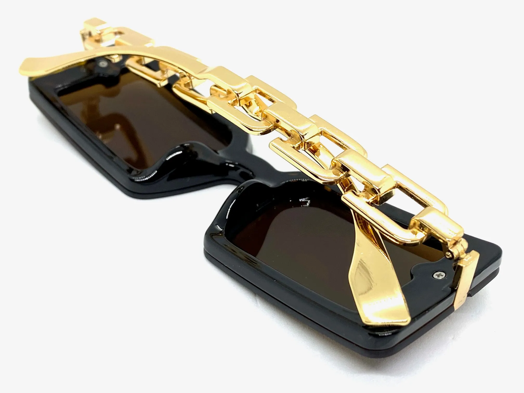 Classy Contemporary Modern Style SUNGLASSES Tortoise & Gold Frame E1972
