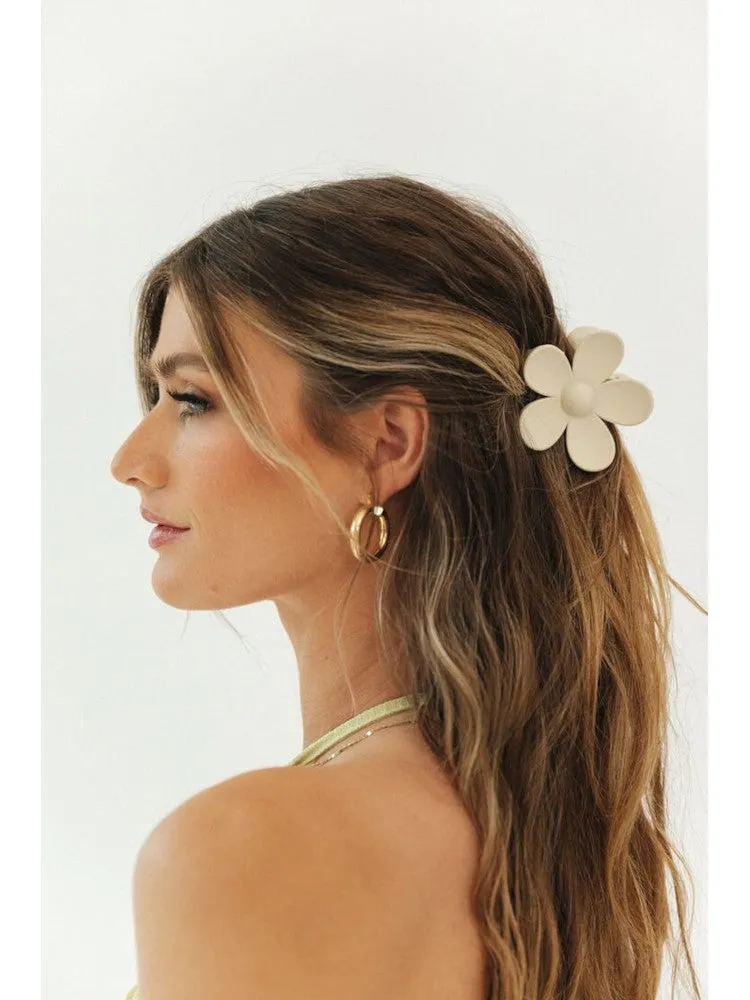 Claw Clip - Flower - Ivory