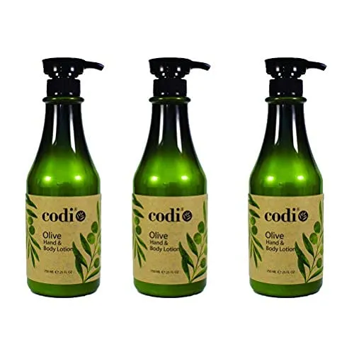 Codi Olive Hand and Body Lotion - Organic Olive Formula to Keep Skin Soft and Fresh - Antioxidant and Vitamin Enriched Formula with Moisturizing Effect - 3 Bottles of 750ml