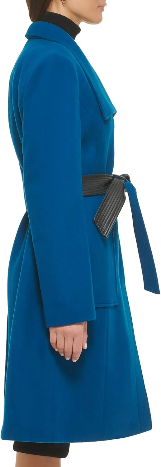 Cole Haan Women's Belted Coat Wool with Cuff Details