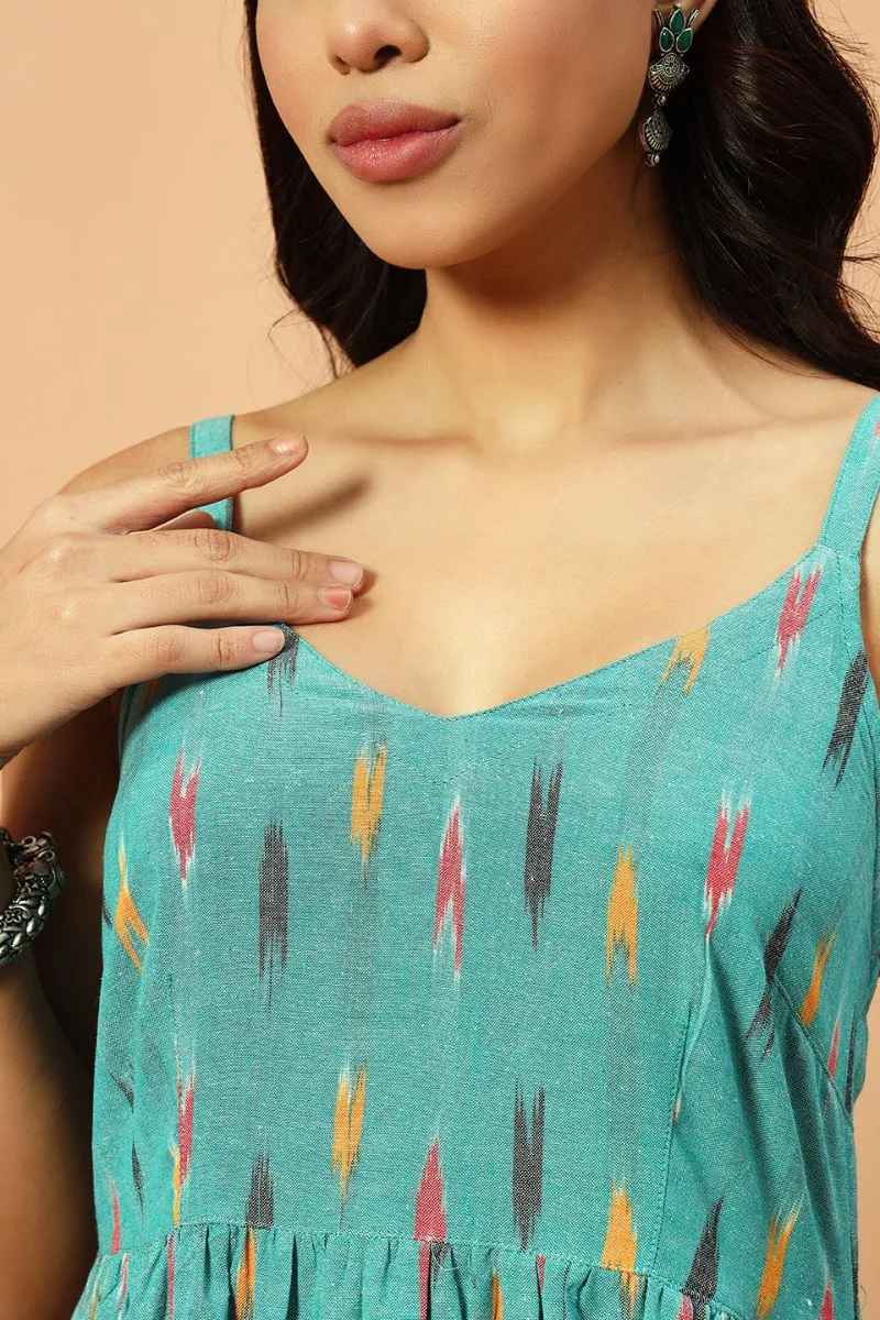 Color Pop Ikat Tiered Dress