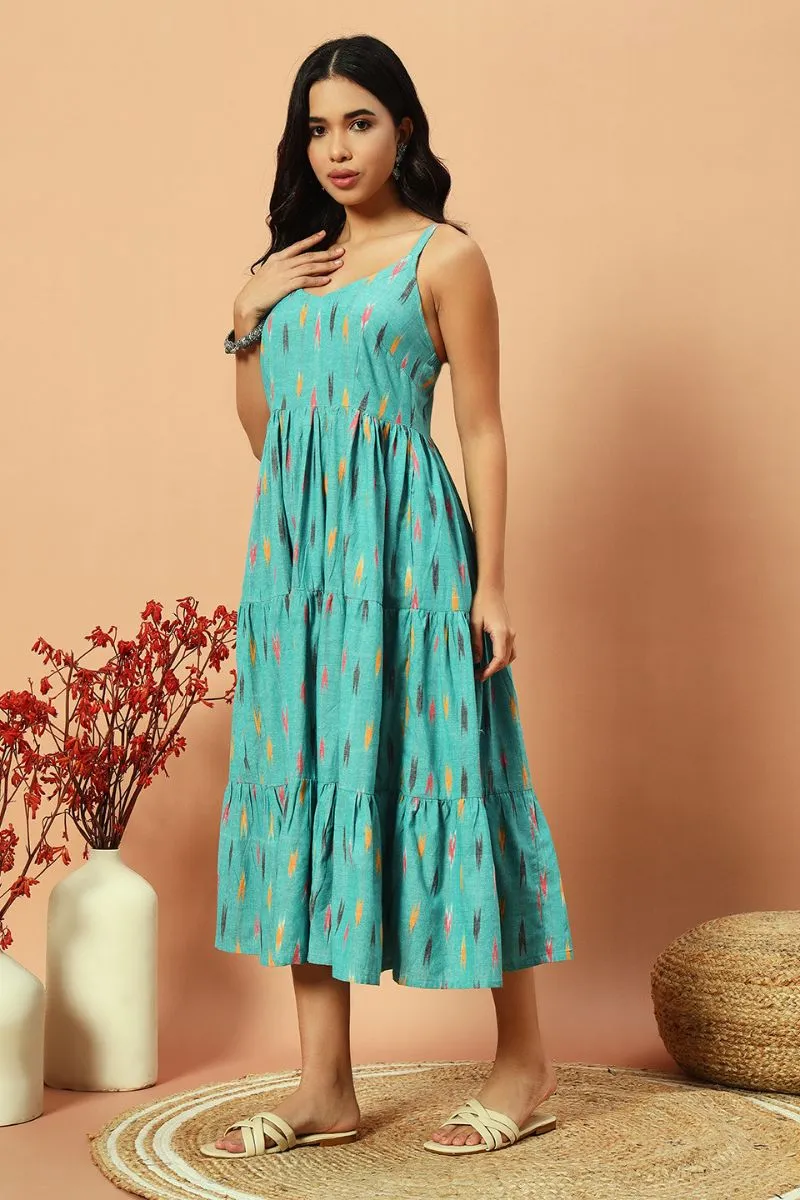 Color Pop Ikat Tiered Dress
