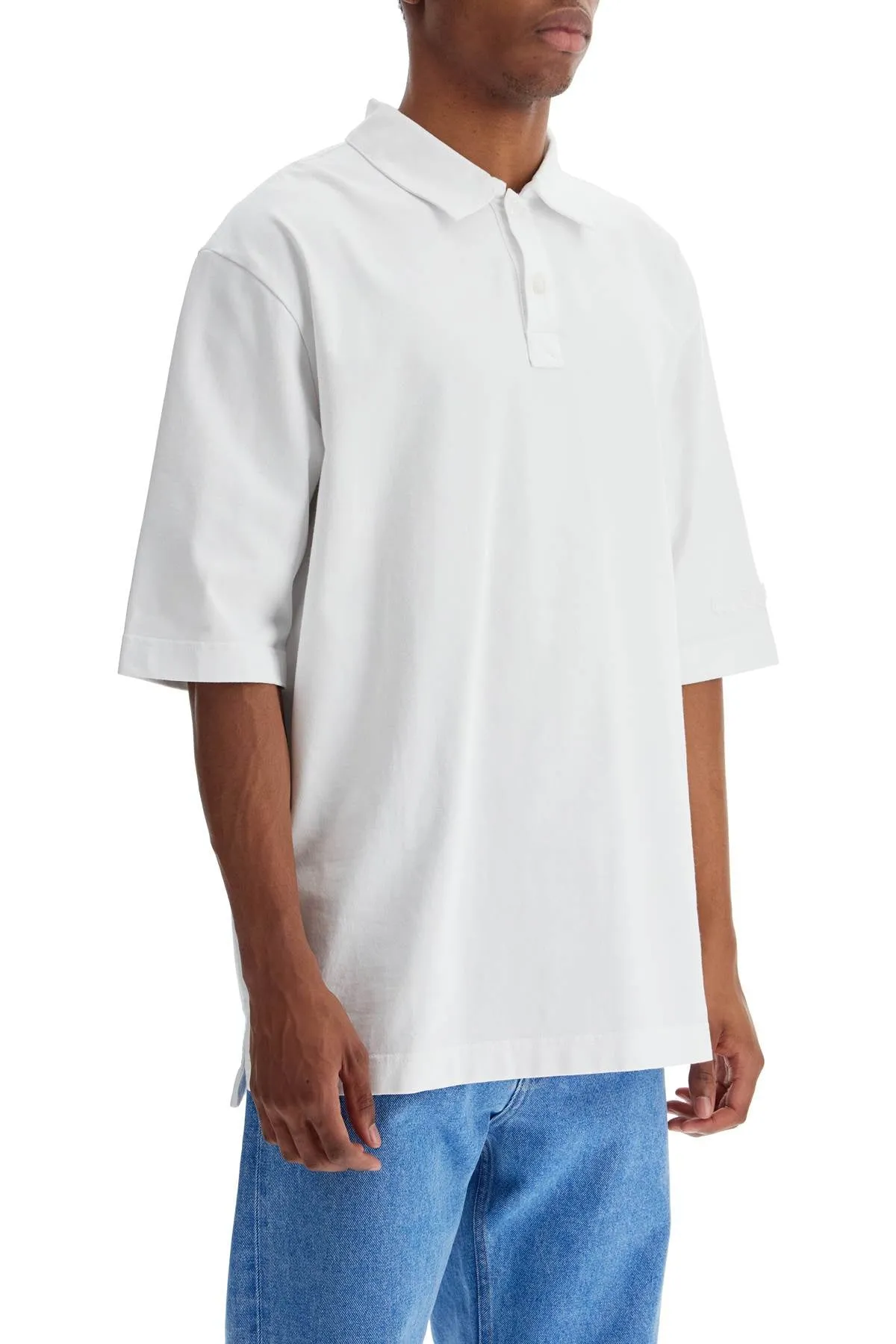 compact jersey polo shirt POMU0037X0UTC406 LILY WHITE