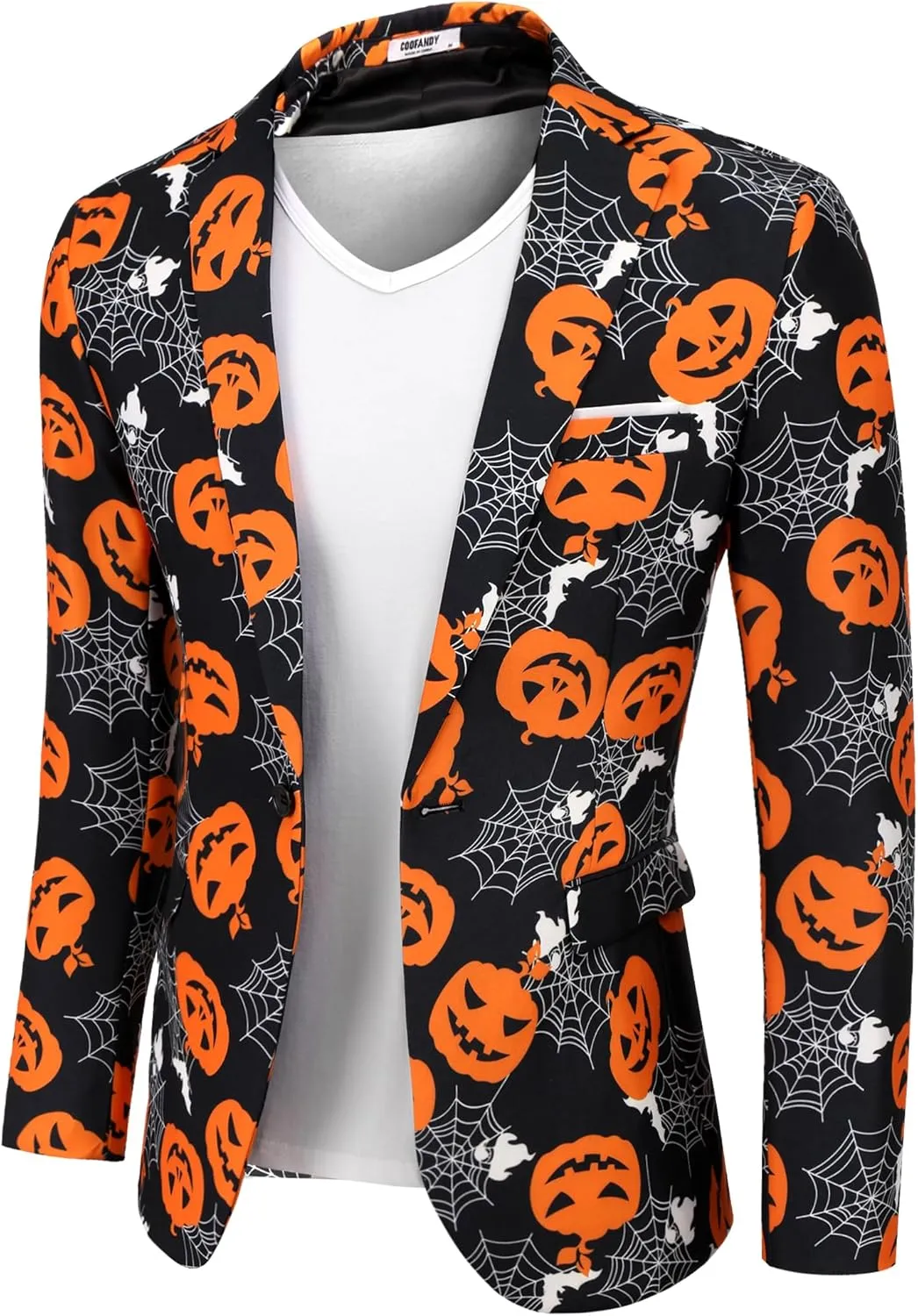 COOFANDY Men's Christmas Blazer Halloween Sport Coat One Button Christmas Suit Jacket Xmas Party Jackets Holiday Blazers