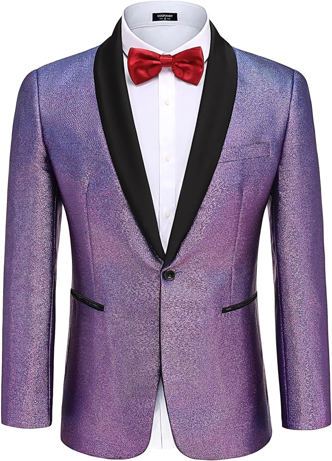 COOFANDY Men's Tuxedo Jacket Slim Fit Shawl Lapel Blazer One Button Suit Jackets for Party Prom Wedding Dinner