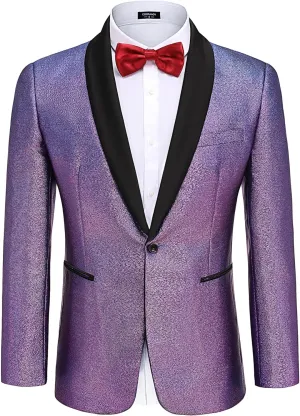 COOFANDY Men's Tuxedo Jacket Slim Fit Shawl Lapel Blazer One Button Suit Jackets for Party Prom Wedding Dinner
