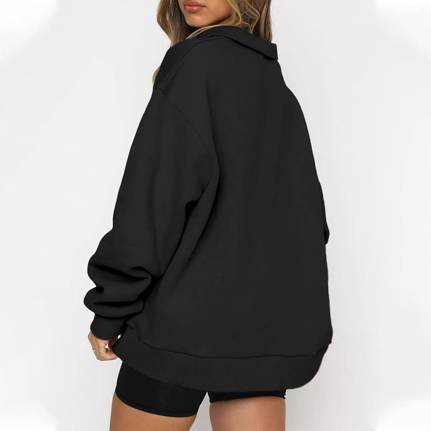 COTECRAM Women Oversized Sweatshirts Hoodies Half Quarter Zip Pullover Long Sleeve Sweaters Teen Girls Fall Y2k Clothes