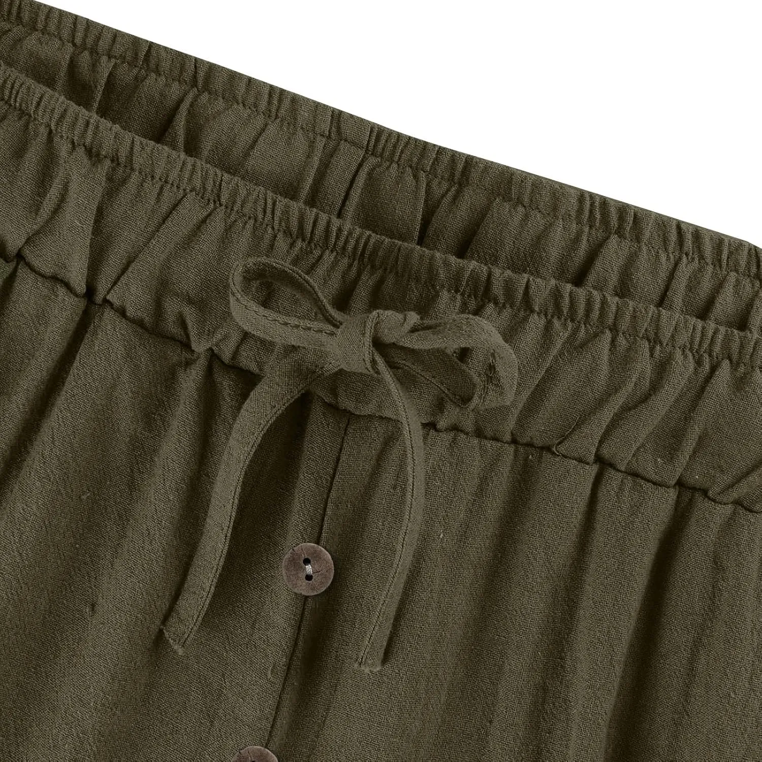 Cotton Linen Pants for Women Casual Summer Wide Leg Palazzo Loose Drawstring Elastic Waist Lounge Trousers Outfits 2025
