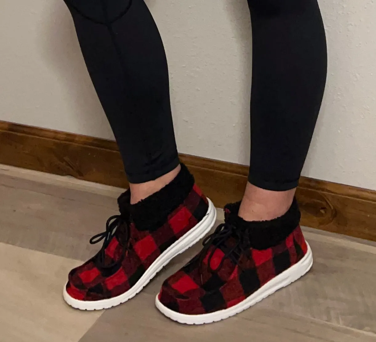 Cozy Buffalo Plaid Sneakers