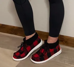 Cozy Buffalo Plaid Sneakers