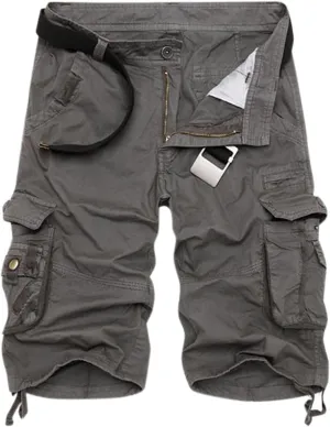 CRNTCEM Men Casual Cargo Shorts Combat Twill Work Chino Knee Length Short Summer Training Tactica Military Shorts with Pocket