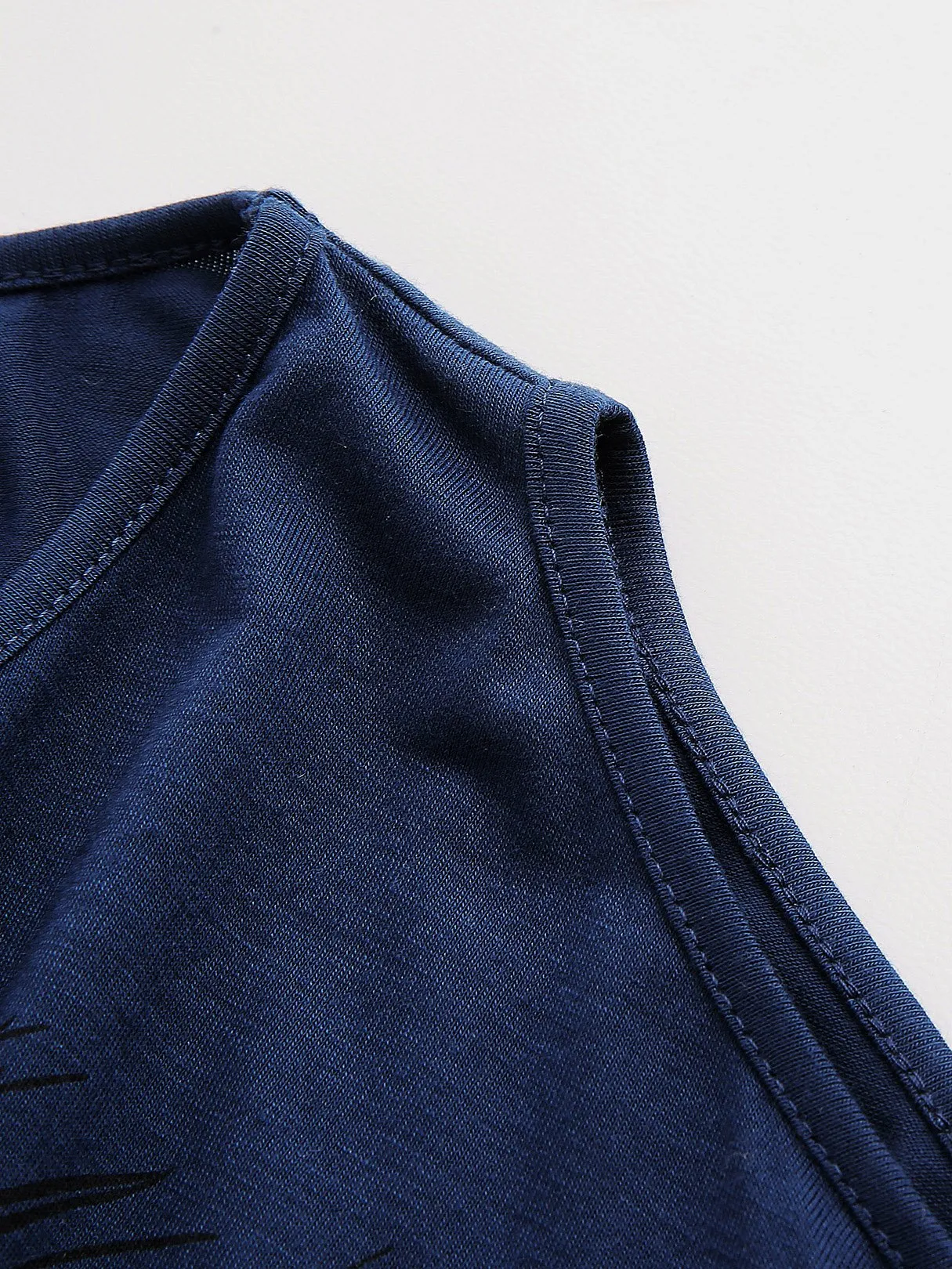 Custom Scoop Neck Cut Out Long Sleeve Navy T-Shirts
