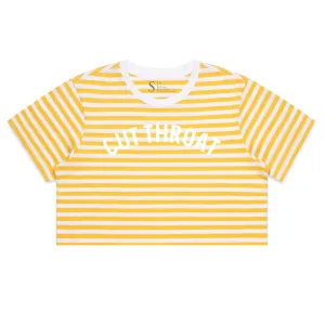 Cut Throat Crop Tee - White / Yellow