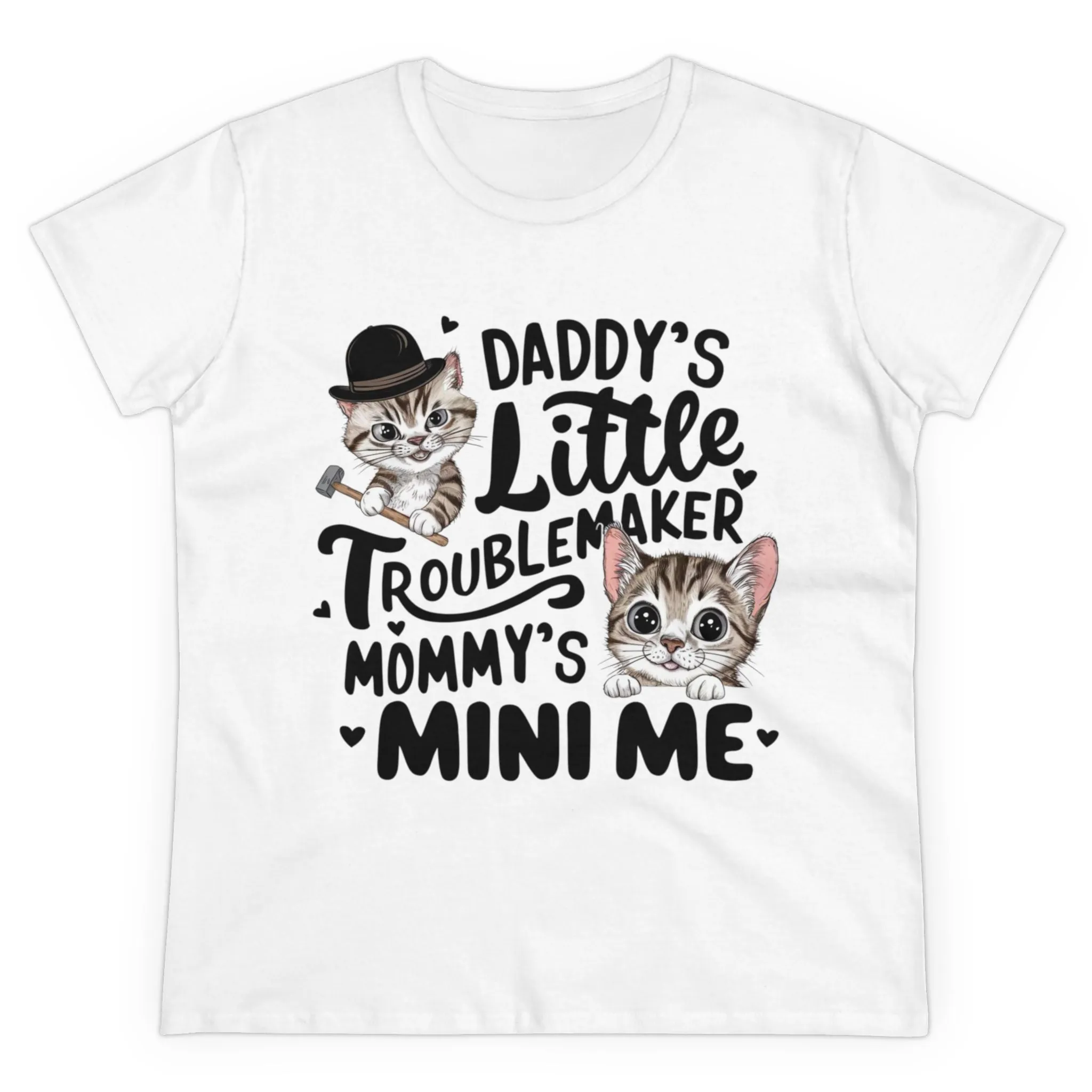 Daddy Little Troublemaker Womens Short Sleeve Regular Fit Cotton Tees
