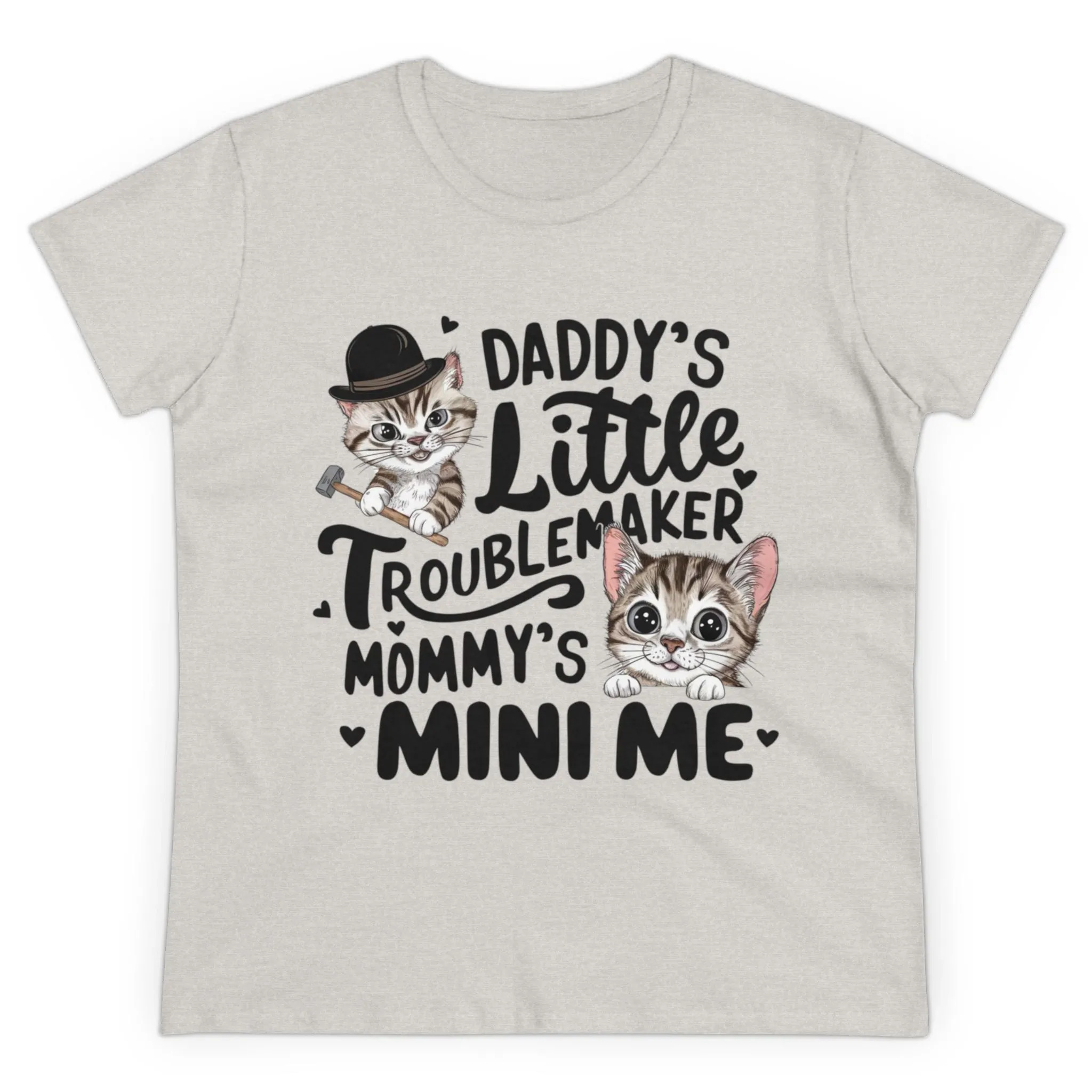 Daddy Little Troublemaker Womens Short Sleeve Regular Fit Cotton Tees