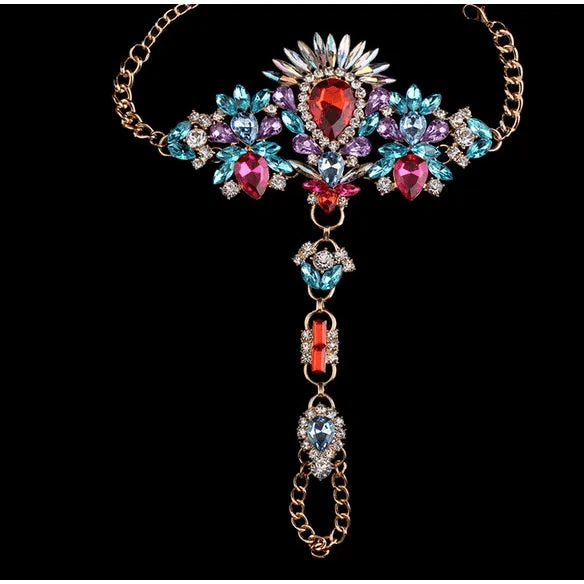 Dark Queen Full Crystal Rhinestone Anklet - 7 Variants