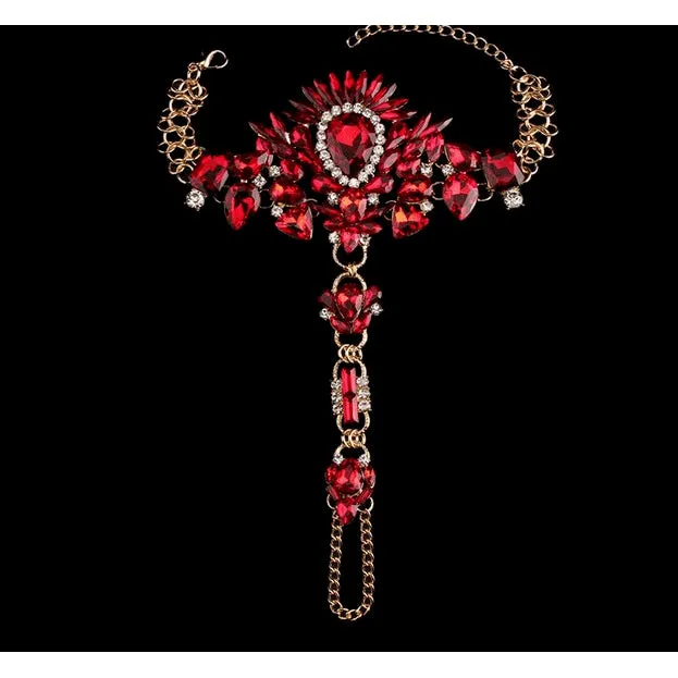 Dark Queen Full Crystal Rhinestone Anklet - 7 Variants