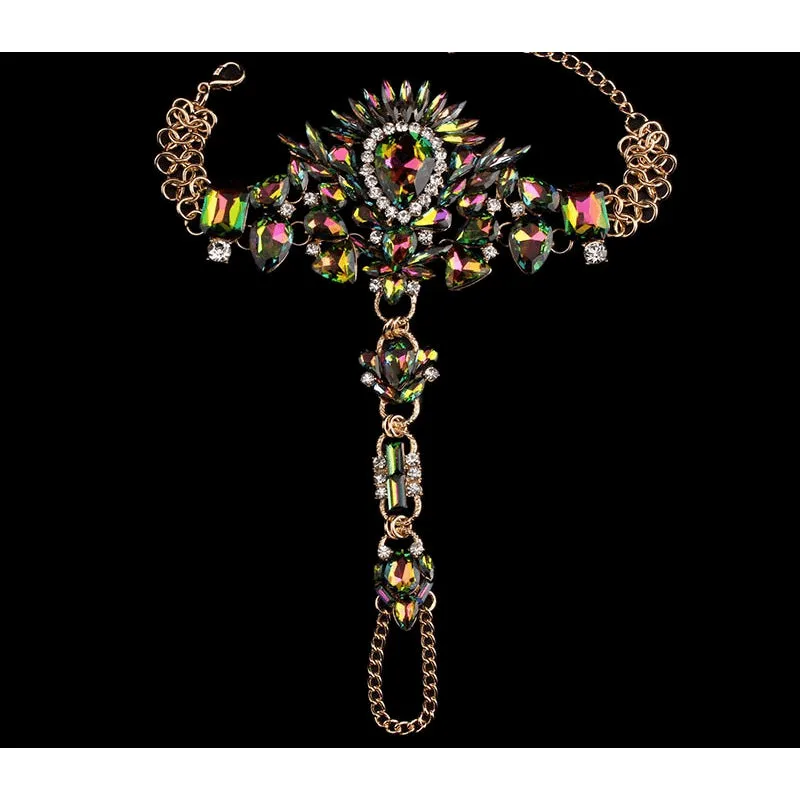 Dark Queen Full Crystal Rhinestone Anklet - 7 Variants