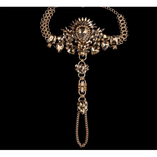 Dark Queen Full Crystal Rhinestone Anklet - 7 Variants