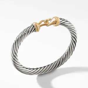 David Yurman Cable Classic Collection Buckle Bracelet with 14k Gold, 7mm - Medium