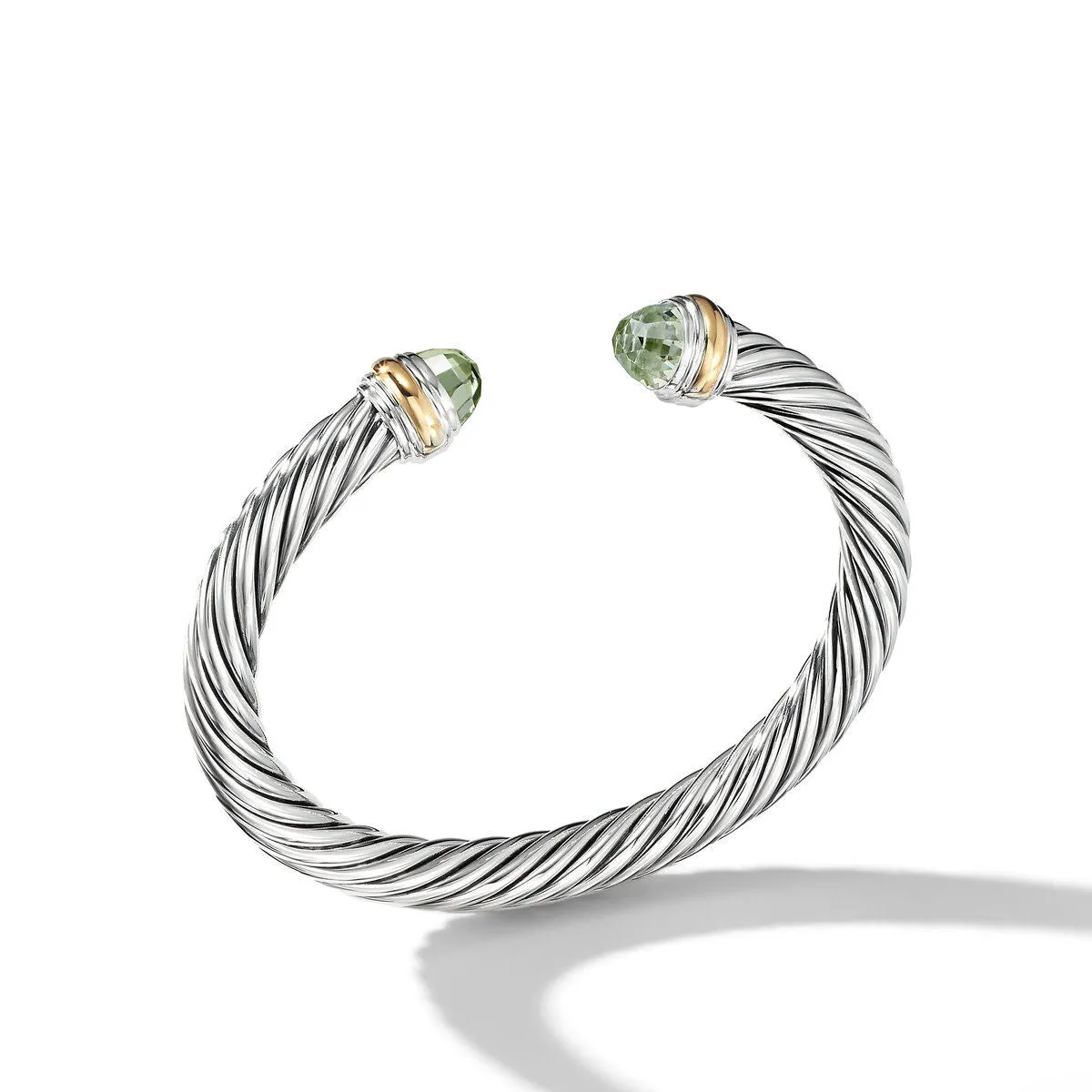 David Yurman Cable Classics Collection Bracelet with Prasiolite and 14K Gold - Large